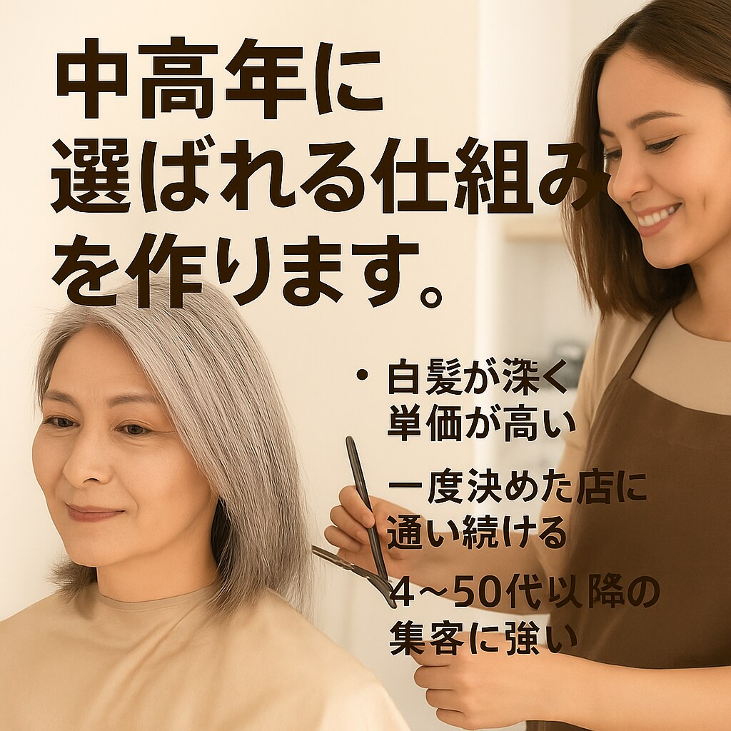中高年に選ばれる仕組みを作ります 白髪・薄毛世代が“常連”になる！ イメージ1