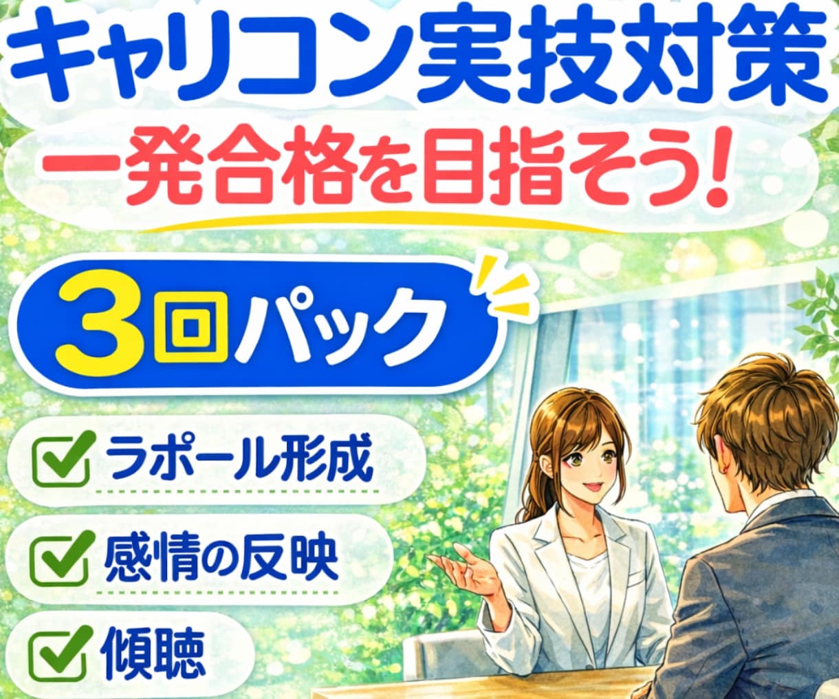 キャリアコンサルタント実技面接試験の相手役やります 目指せ一発合格！実務経験9年目のキャリコンが丁寧に指導！ イメージ1