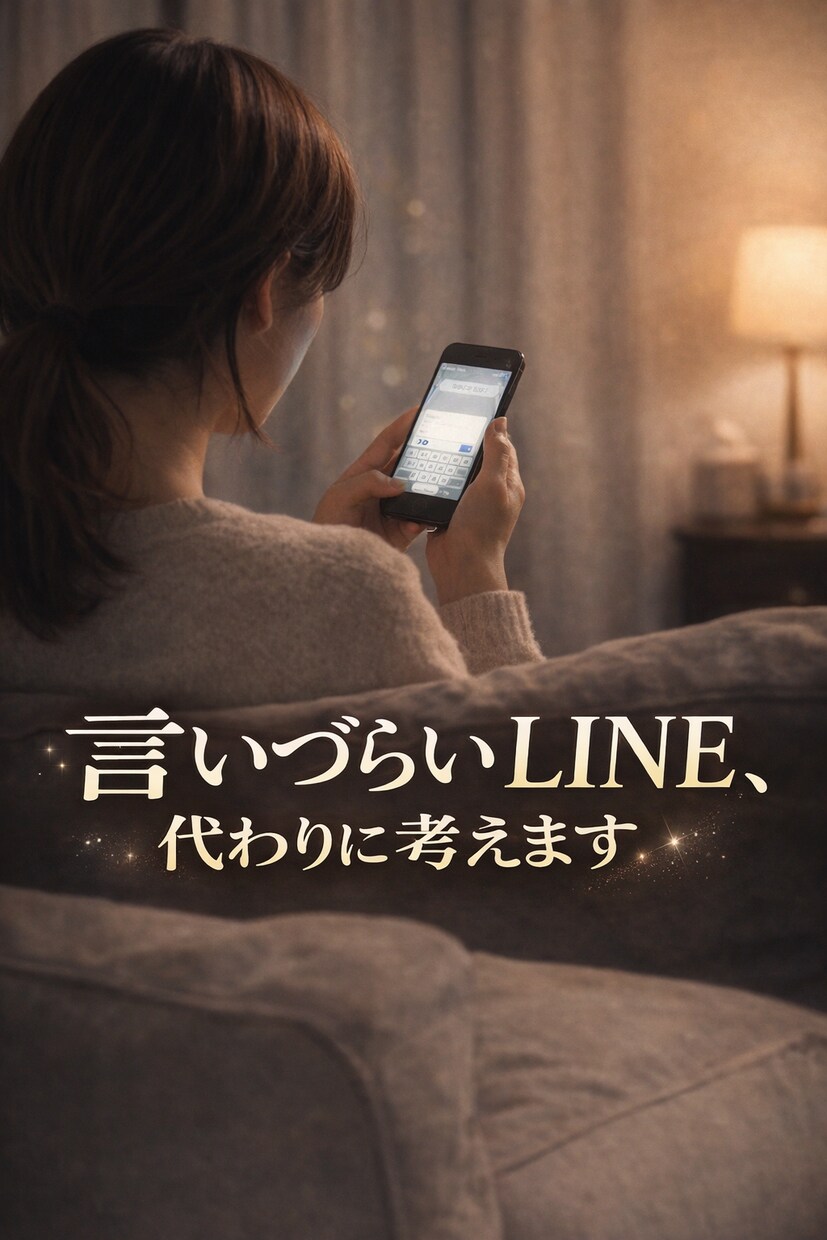 即日対応 | 言いづらいLINEを代わりに考えます 誰にも相談できない文面を、女性目線の自然な文章に整えます イメージ1