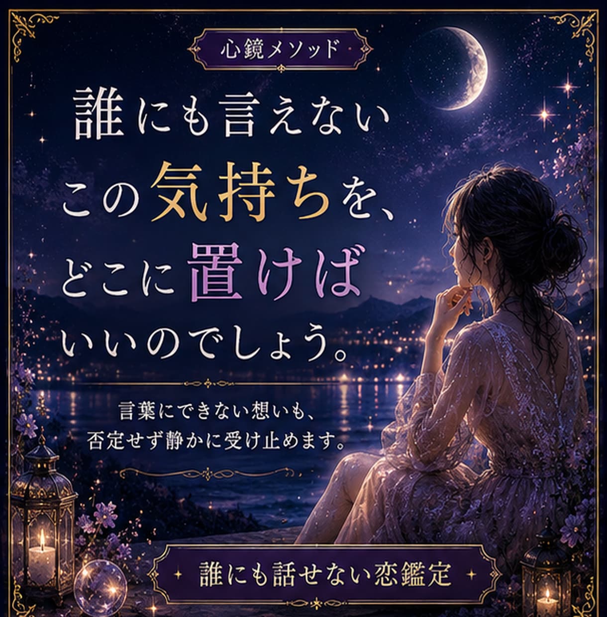 誰にも話せない恋鑑定｜あの人の気持ちを読み解きます 胸の奥にしまったその恋を、そっと心鏡へ映します イメージ1