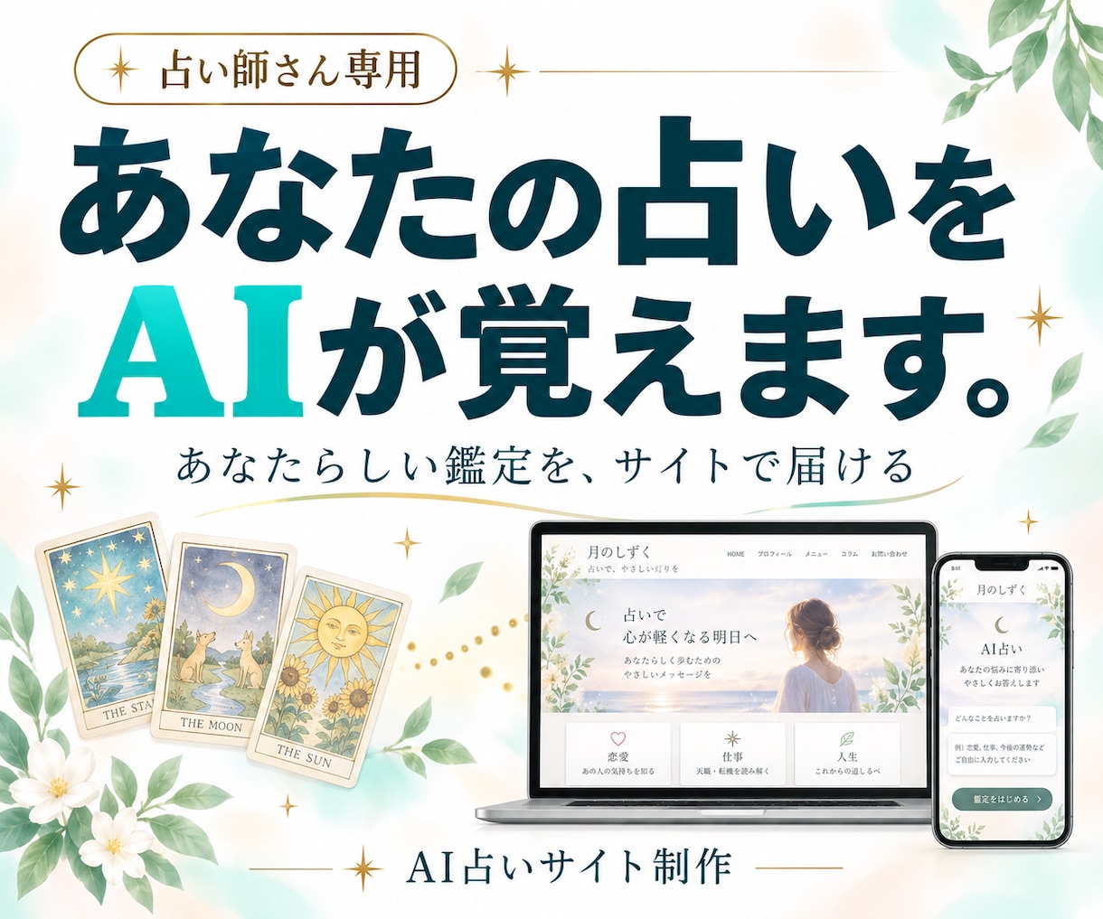 占い師さん専用のAI占いサイトを短納期で作ります あなたの占い方をAIが覚えて、毎日の運勢を自動で届けます イメージ1