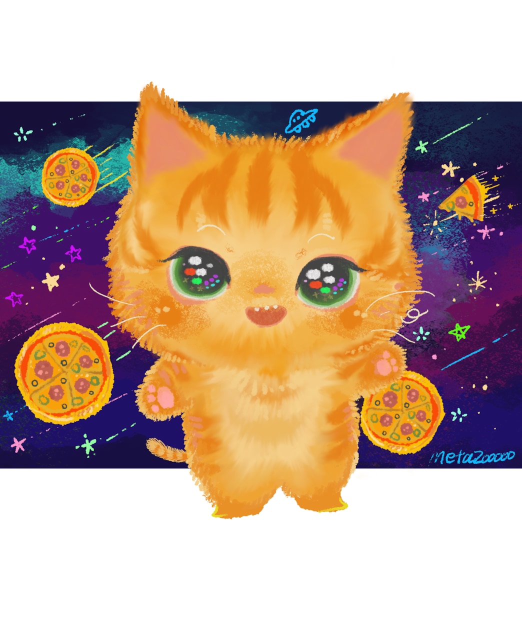お目目キラキラかわいい系ペットイラスト制作します 貴方の愛するペットをメルヘンチックなイラストで描きます イメージ3