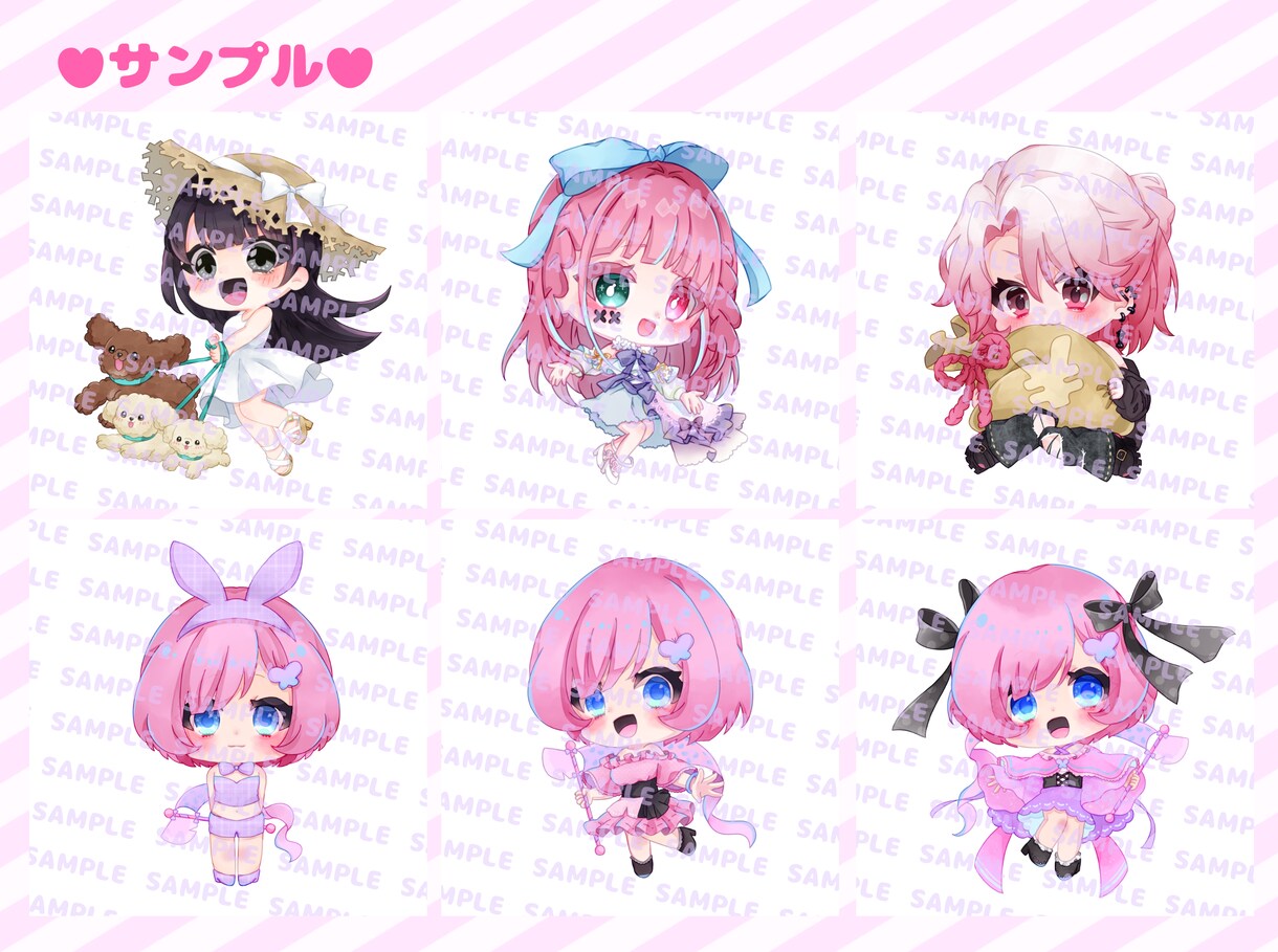 デフォルメ/ミニキャラの商用可能イラスト描きます SNSなどで使えるKAWAIIイラストをご提供します♡ イメージ6