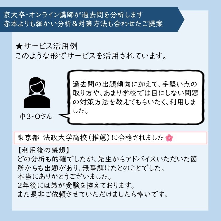 京大卒オンライン講師が過去問を分析します 赤本よりも細かい分析＆対策方法も合わせたご提案 イメージ4