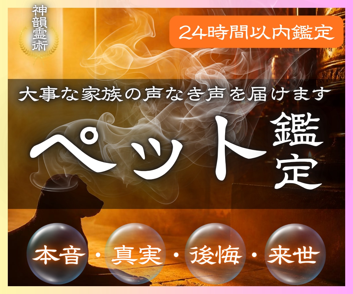 ペット霊視鑑定 虹の橋の大事な家族を霊視で視ます あの子が伝えたい言葉、伝えられなかった思いを私が代筆します。 イメージ1
