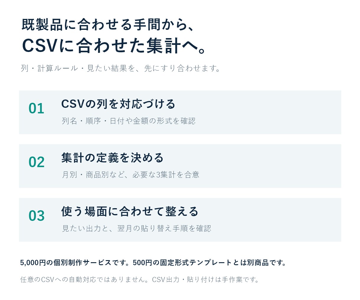 毎月の売上CSVに合う集計Excelを作ります 月別・商品別など3集計、翌月も貼り替えて再利用 イメージ3