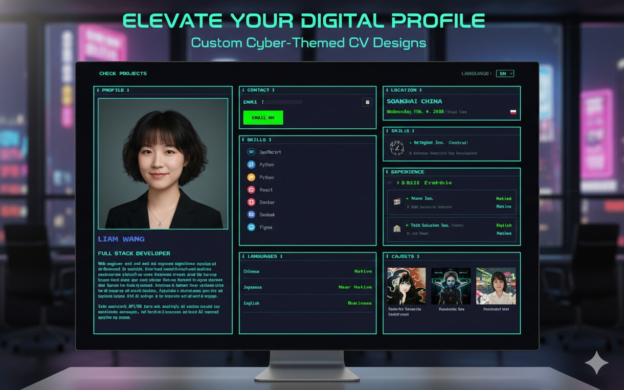 React×高技術！唯一無二のCVサイト作ります 90年代レトロからサイバーパンクまで。デザイン自由自在。 イメージ1