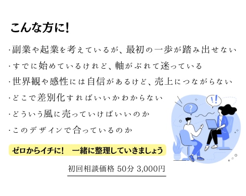 起業・副業【アイディア壁打ち】相談お受けします ふんわりした想いを、無理なく整理「売れるカタチ」に一緒に。 イメージ2