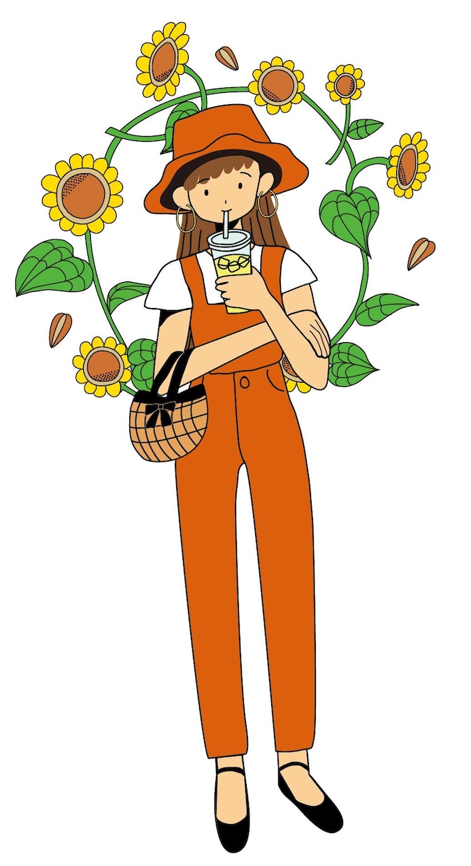 シンプルでかわいい女の子のイラスト描きます お気に入りのお洋服を着た女の子描きます。 イメージ1
