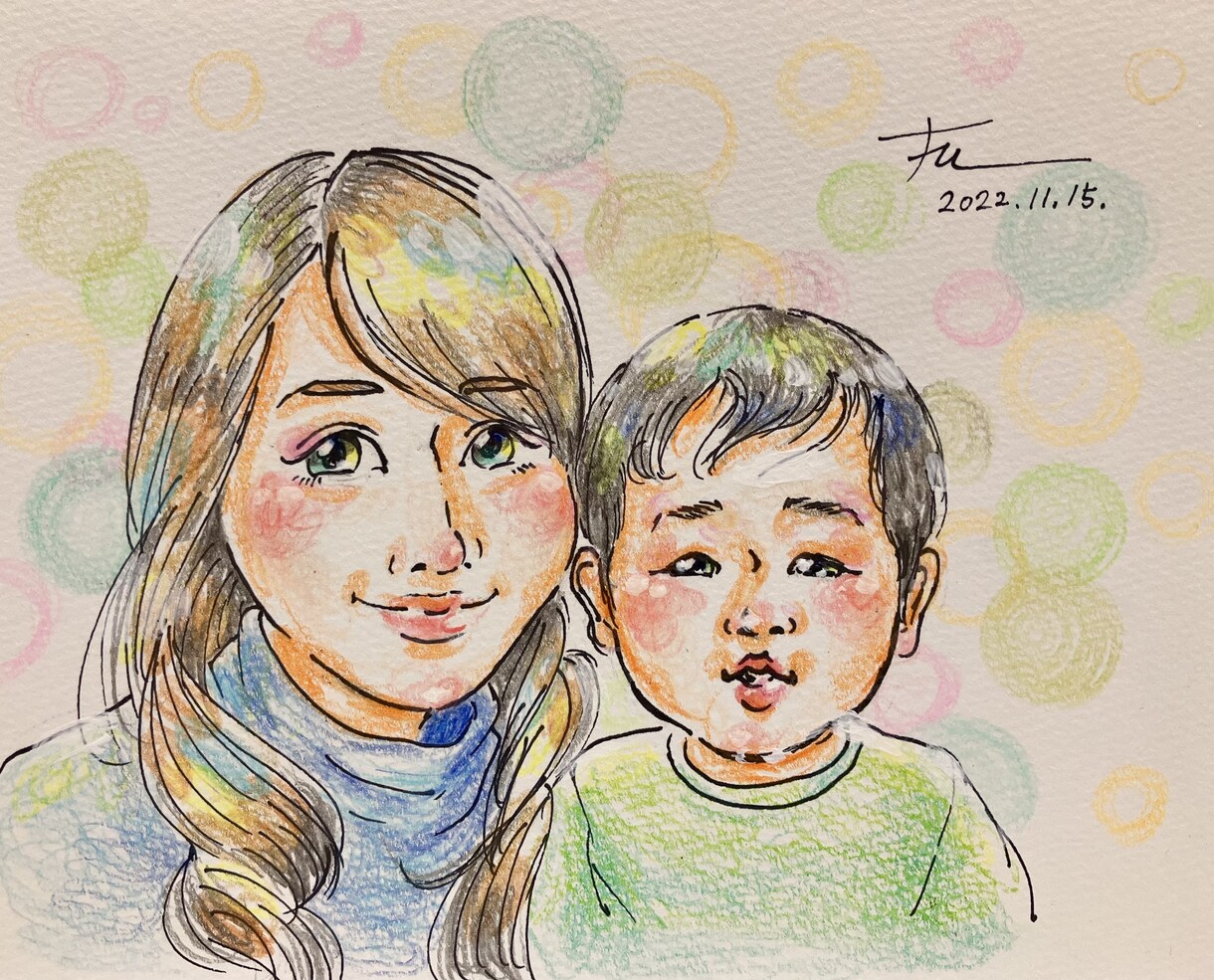 入学卒業祝★色鉛筆で手描きの似顔絵を描きます 美大出身作家による可愛くて似ている似顔絵 イメージ1