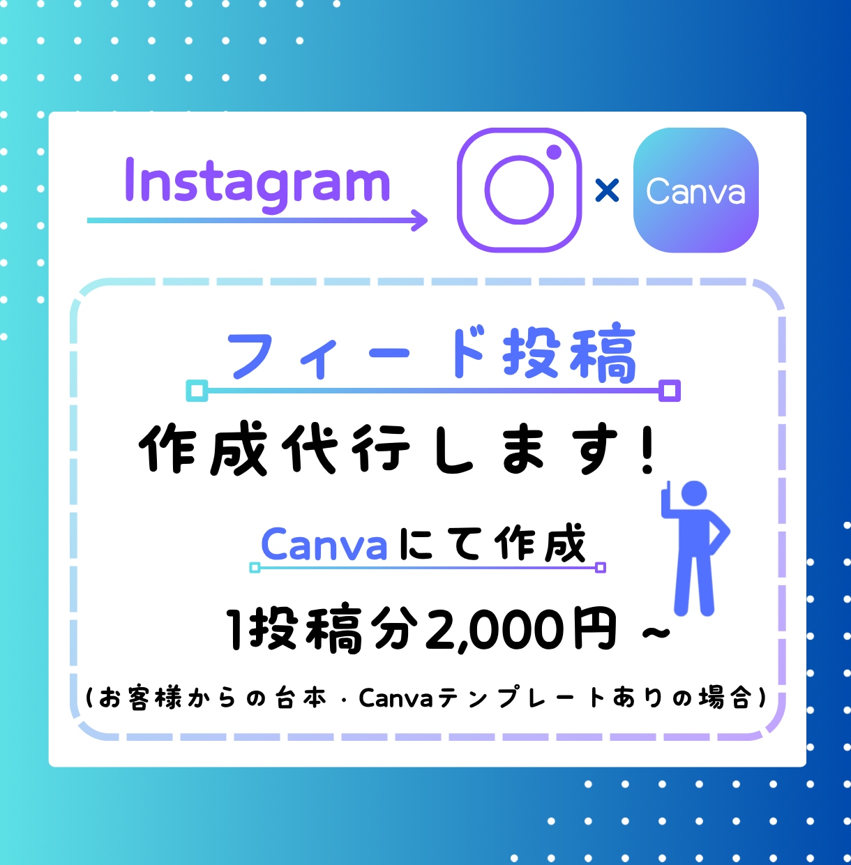 インスタフィード投稿作成代行いたします テンプレートや投稿したい台本も決まっているのに時間が無い方 イメージ1