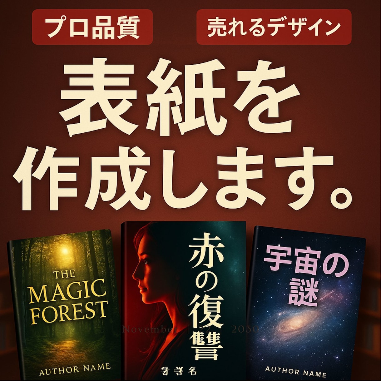 あなたの思い描く電子書籍の表紙作成します ※必見 先着10名様特別キャンペーン イメージ1