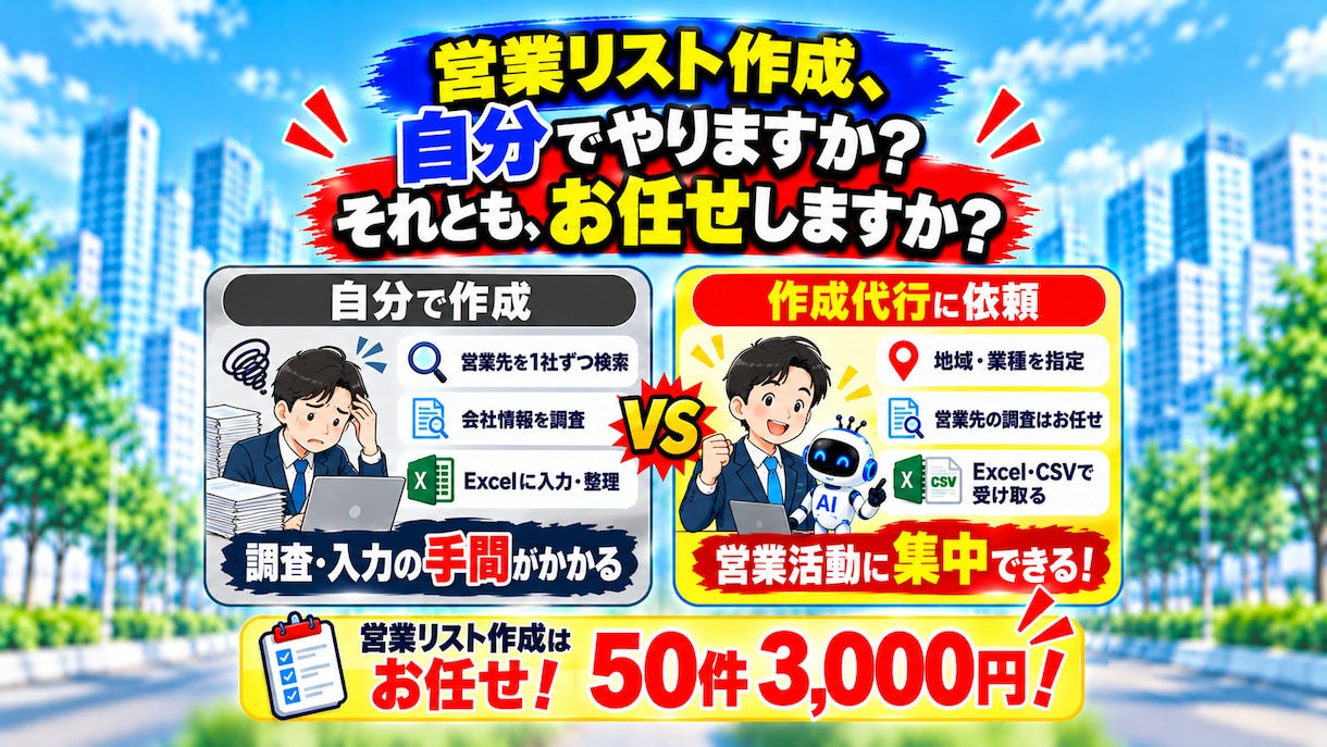 地域・業種指定の営業リスト50件を作成します 会社名・電話番号・公式サイト・問い合わせ先付き！ イメージ8