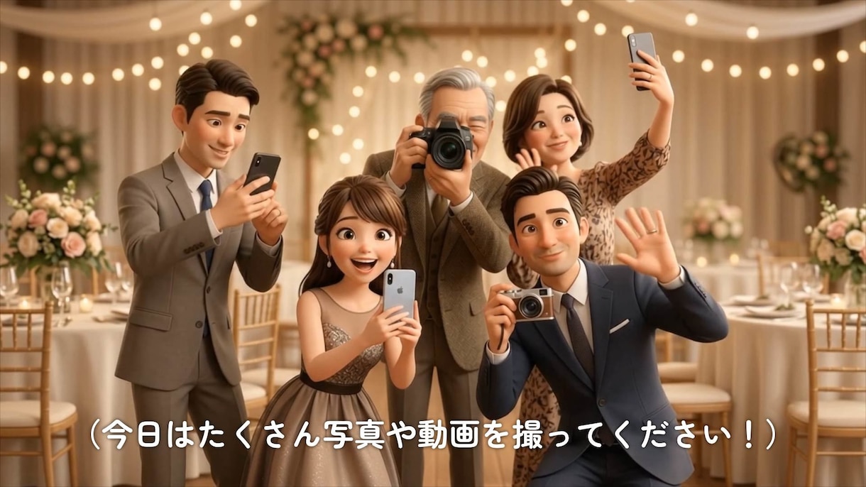 3Dアニメ風｜結婚式オープニングムービー制作します お2人に似たキャラクターでオープニングを楽しく！ イメージ5