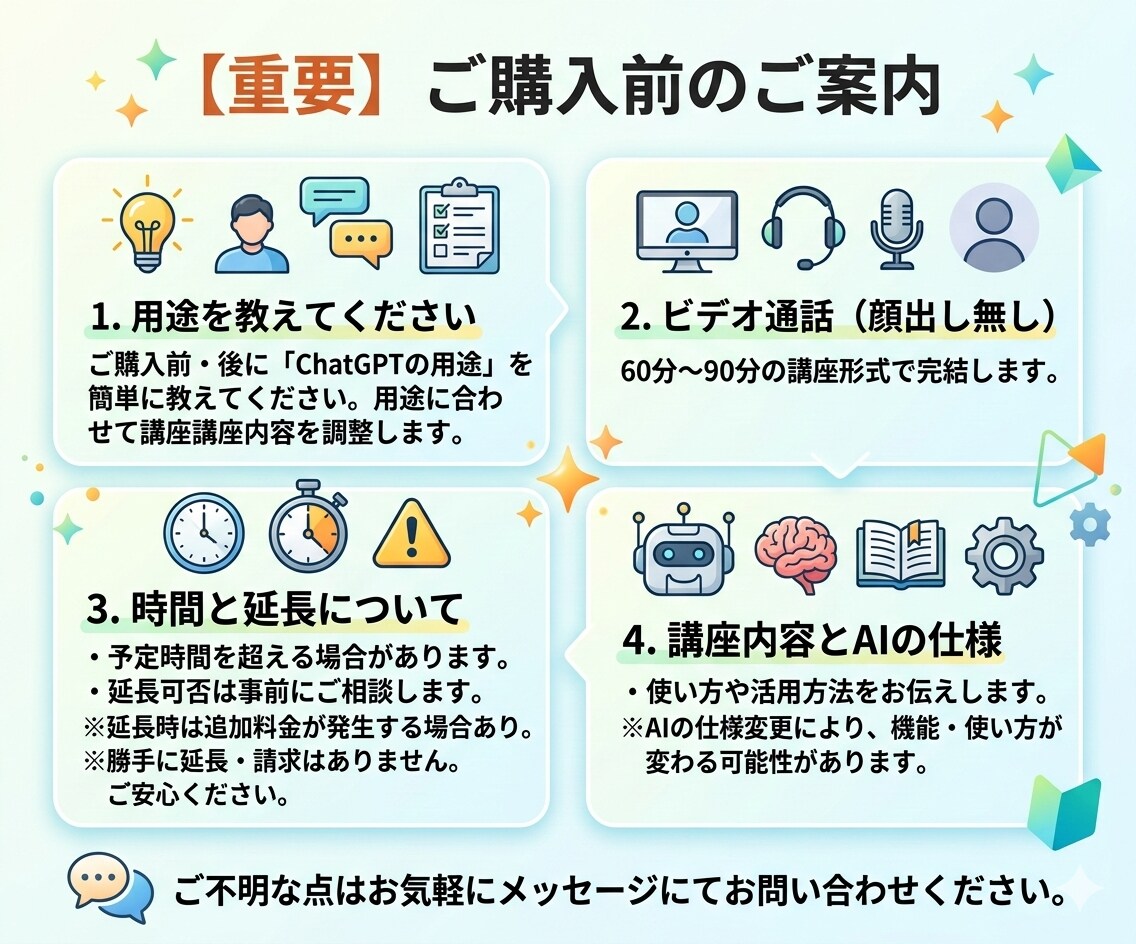 初心者向け：ChatGPTの使い方教えます AI導入から実際に使えるようになるまで丁寧にサポートします！ イメージ4