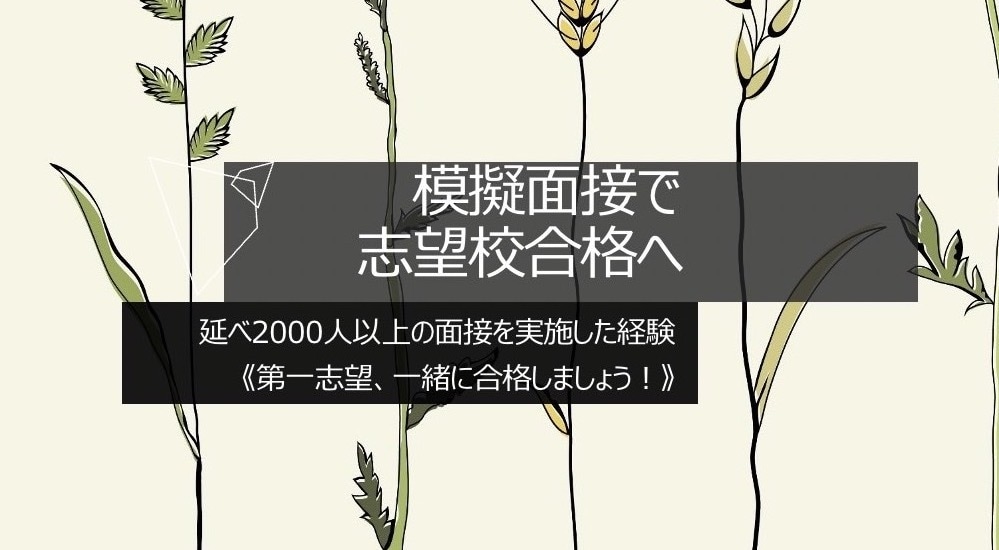 志望校合格！中学/高校/大学/看護/サポートします 合格率100%！延べ2000人以上の面接官経験から好結果に◎ イメージ1