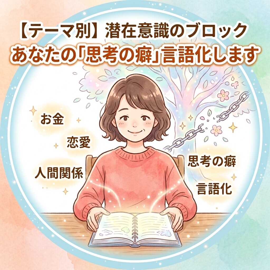 潜在意識を紐解く｜あなたの思考の癖を言語化ます 「なぜか繰り返す悩み」の原因は？潜在意識の思い込みを徹底分析 イメージ1
