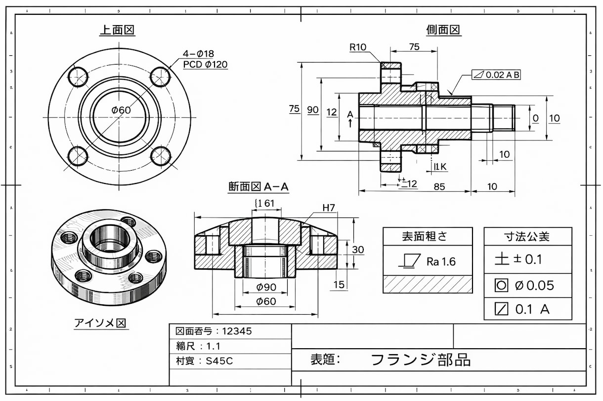 機械製図の基礎知識をオンラインで教えます 機械図面の理解不能も受講後に理解可能に イメージ2