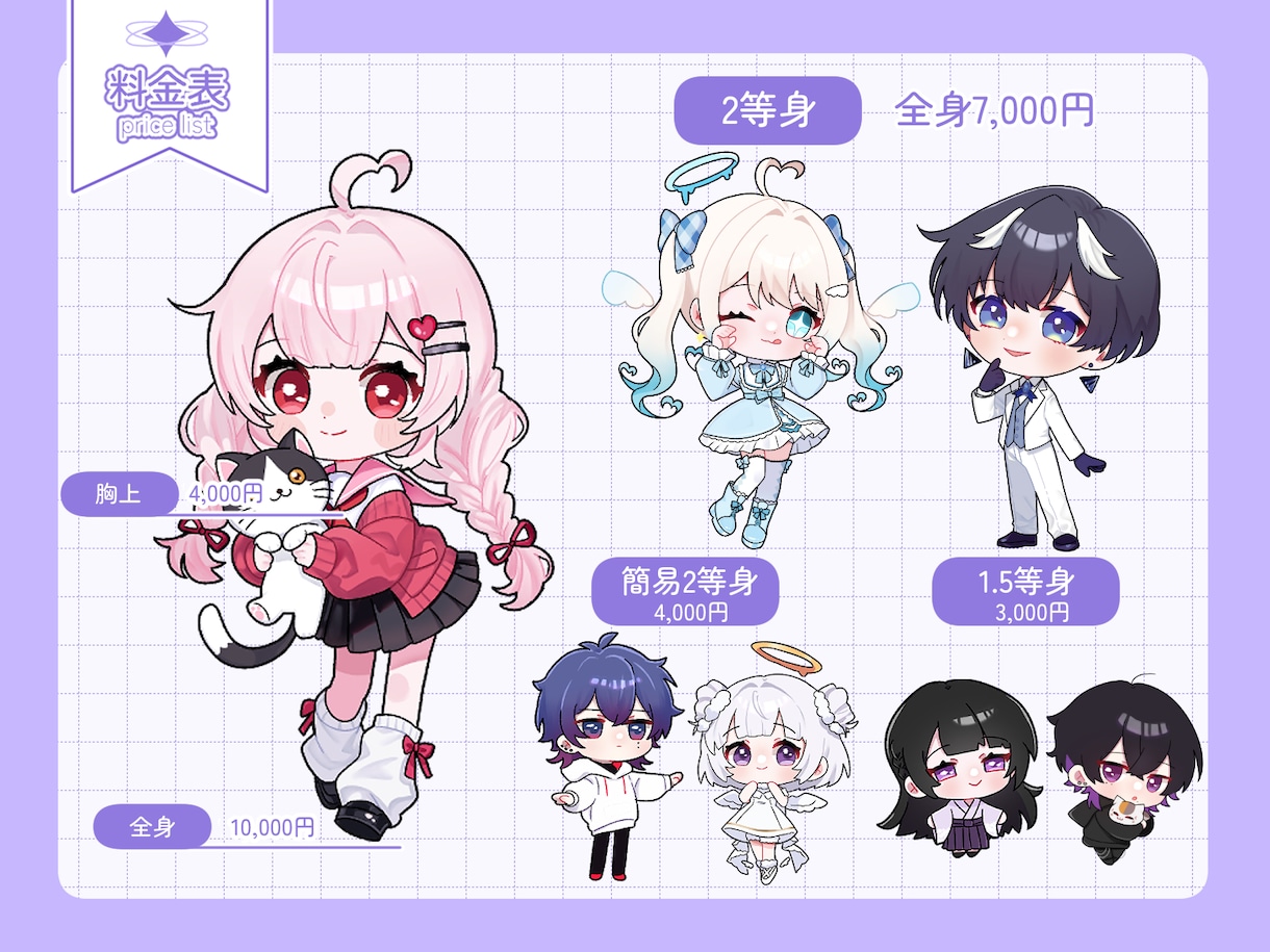 かわいいデフォルメイラスト描きます 3等身~1.5等身のデフォルメキャラクターイラスト イメージ2