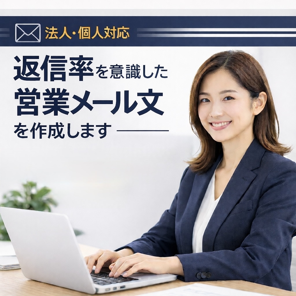 自信があります！返信率を意識した営業文を作成します 用途・商材に合わせて個別に作成します3案提出いたします イメージ1