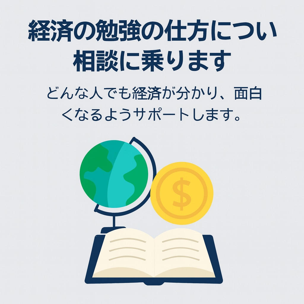 経済の勉強の仕方について相談に乗ります どんな人でも経済が分かり、面白くなるようにサポートします。 イメージ1