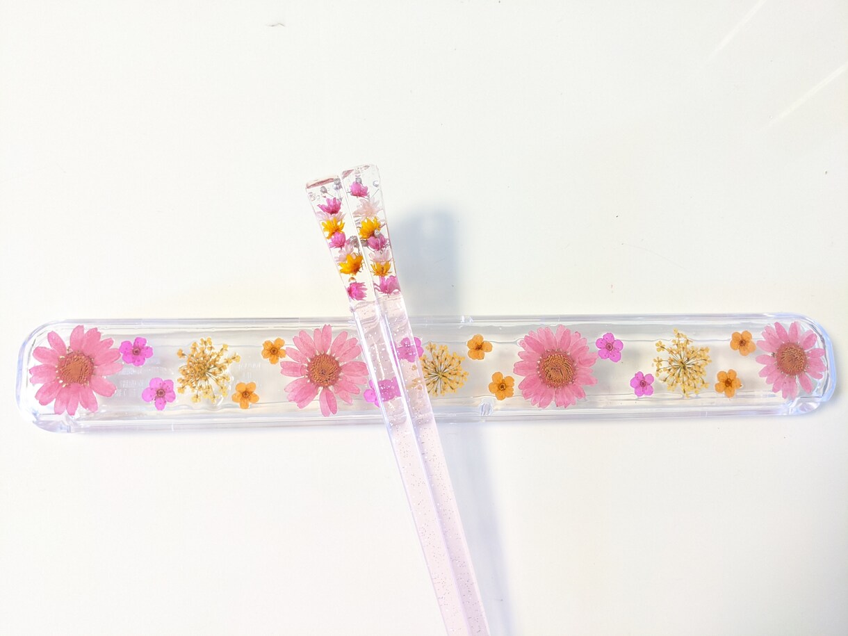 花でお箸（2膳）&お箸ケースのセットをお作りします 日本ハーバリウム協会認定講師が箸&箸ケースをお作り致します。 イメージ5