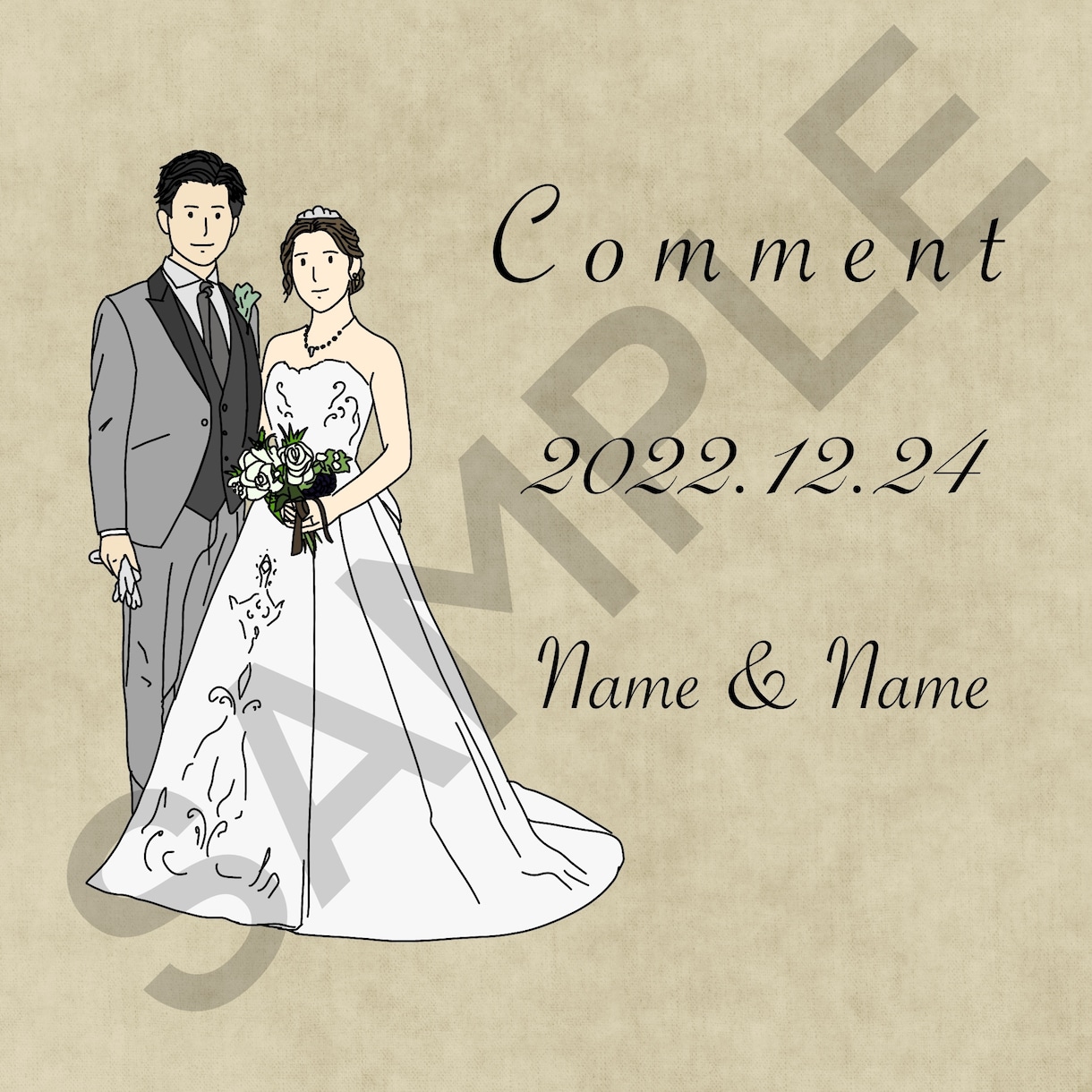 前撮り写真を元にイラストをお描き致します 幸せをカタチにしてみませんか？ イメージ1