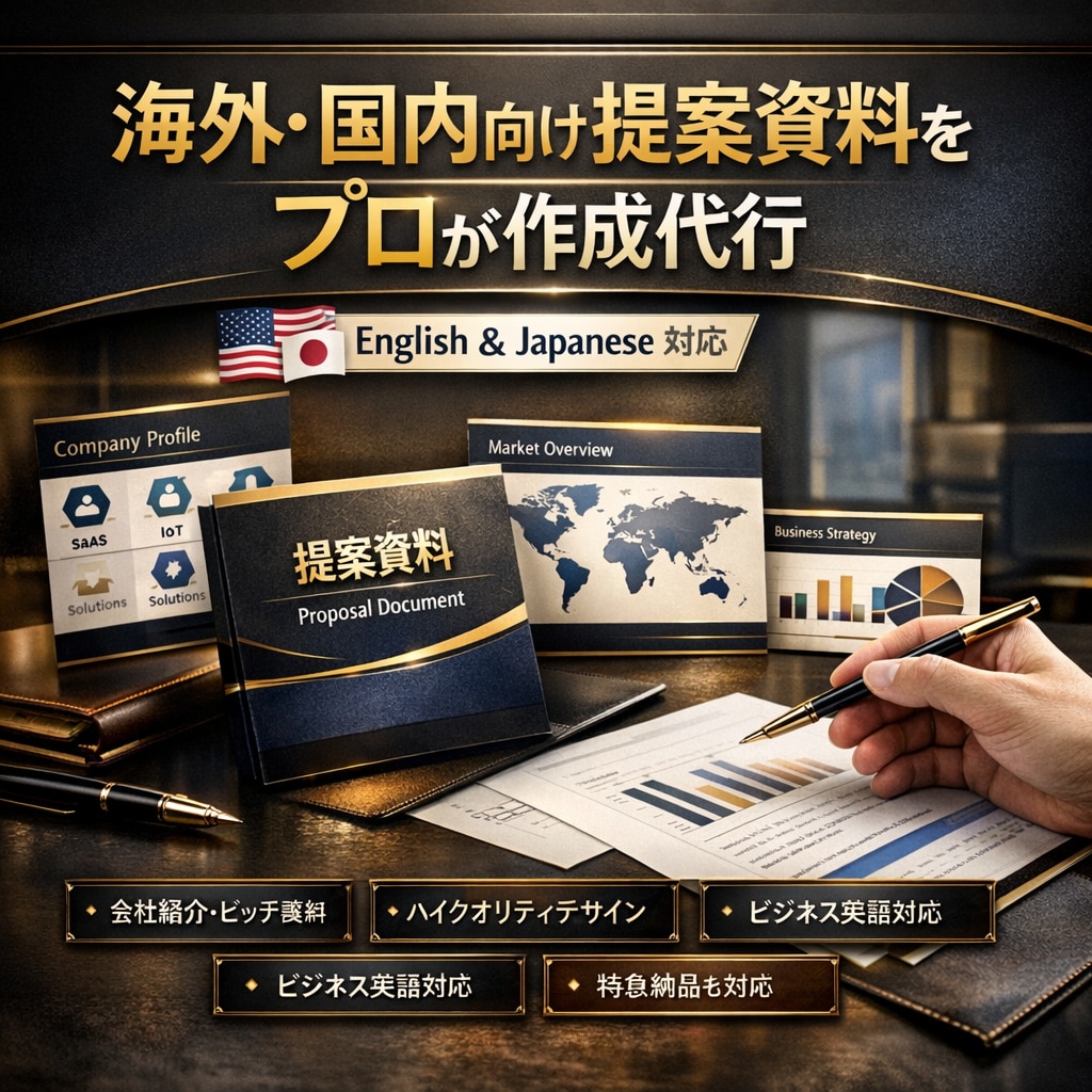 海外・国内向け営業資料を作成します 海外・国内法人向け資料をプロ品質で制作します イメージ1