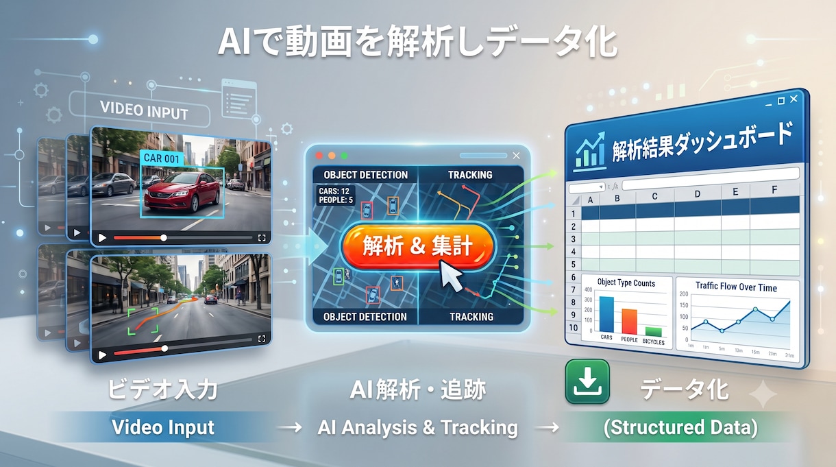 AIで交通量調査を自動化するシステムを開発します 定点カメラ映像から交通量を自動集計 イメージ1