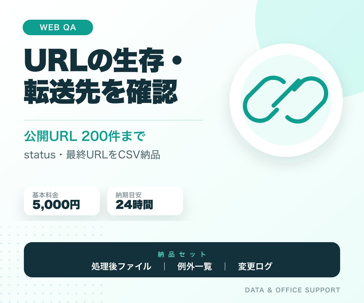 URLの生存・転送先・エラーを一括確認します 公開URL200件まで、statusと最終URLをCSV納品 イメージ1