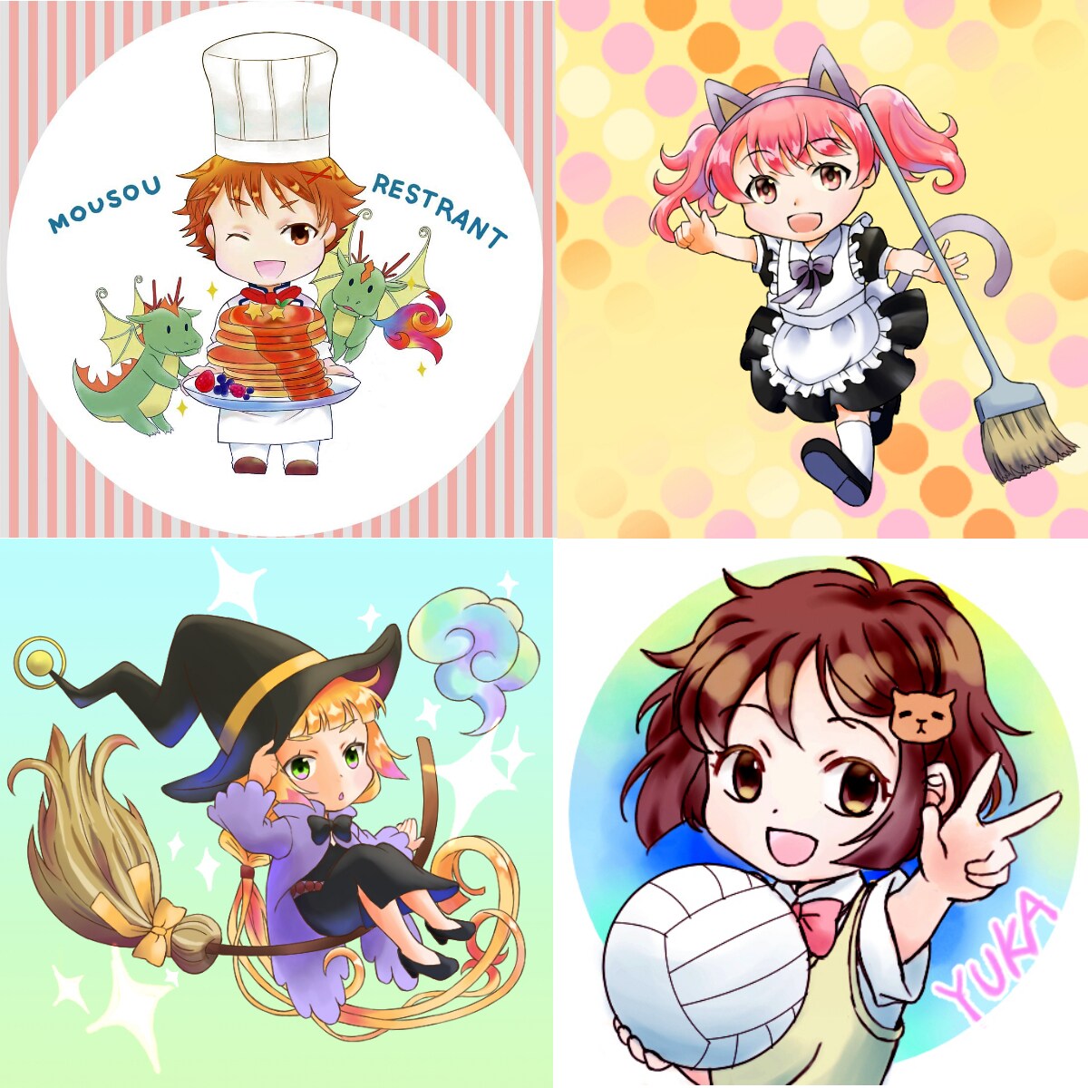 アニメよりの人物イラスト描きます 表紙やグッズ用に♪モノクロ絵やミニキャラ〜頭身高めも対応可能 イメージ8