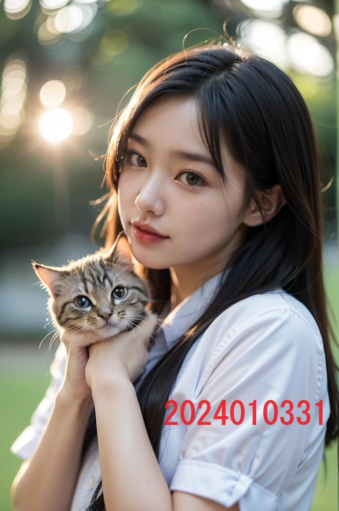 AIで作成した女子高生とネコの写真を販売します 実写では撮影や商用利用が難しい、女子高生とネコのAI写真販売 イメージ3