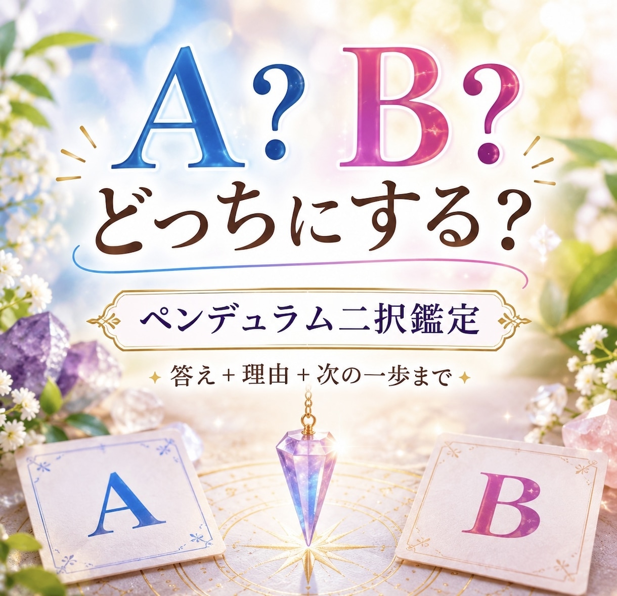 二択鑑定｜ペンデュラムで迷いの答えを導きます YES・NOの理由と次にできる一歩まで丁寧にお伝えします イメージ1