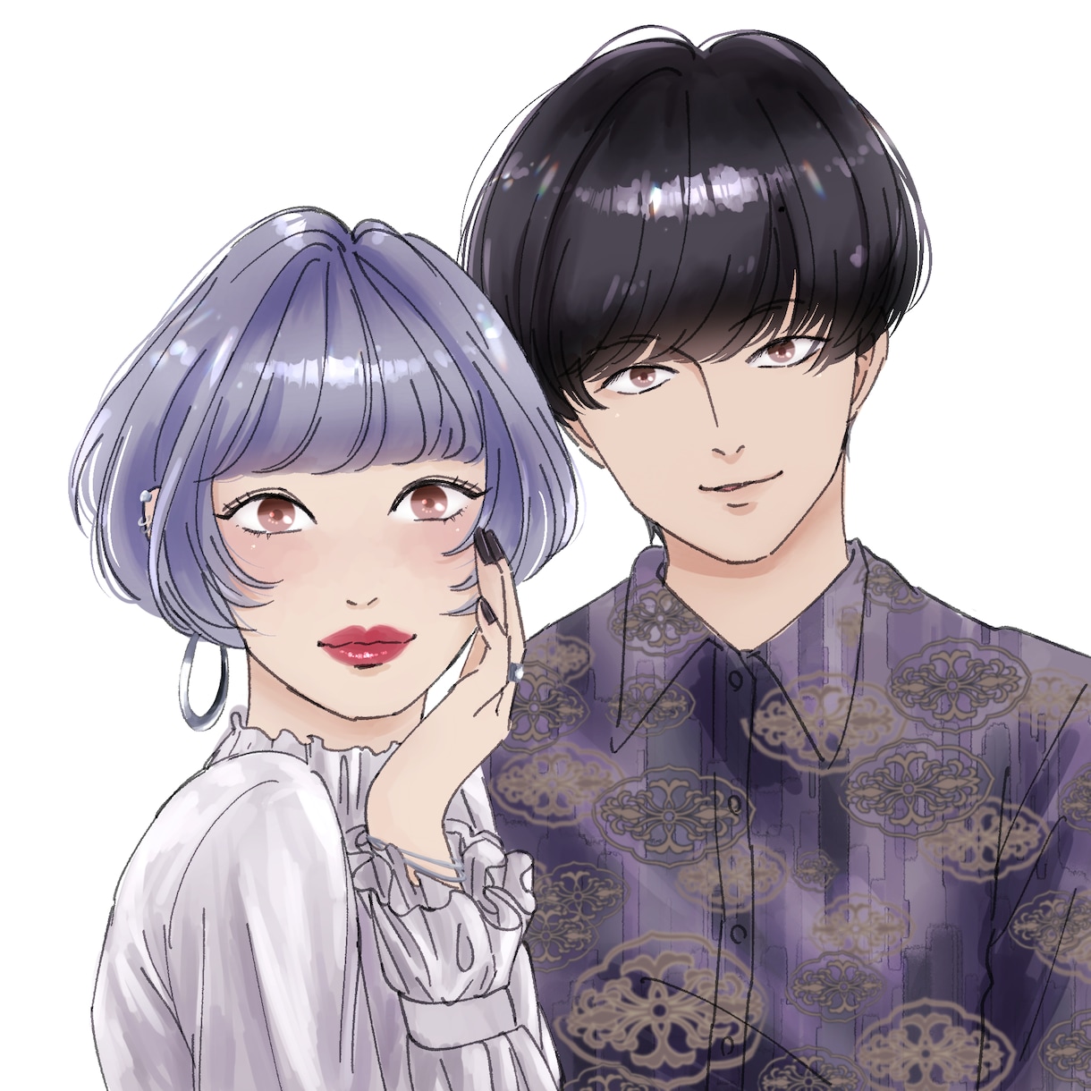 SNSアイコン描きます 髪の色や目の色など自由な色で塗ります！ イメージ10