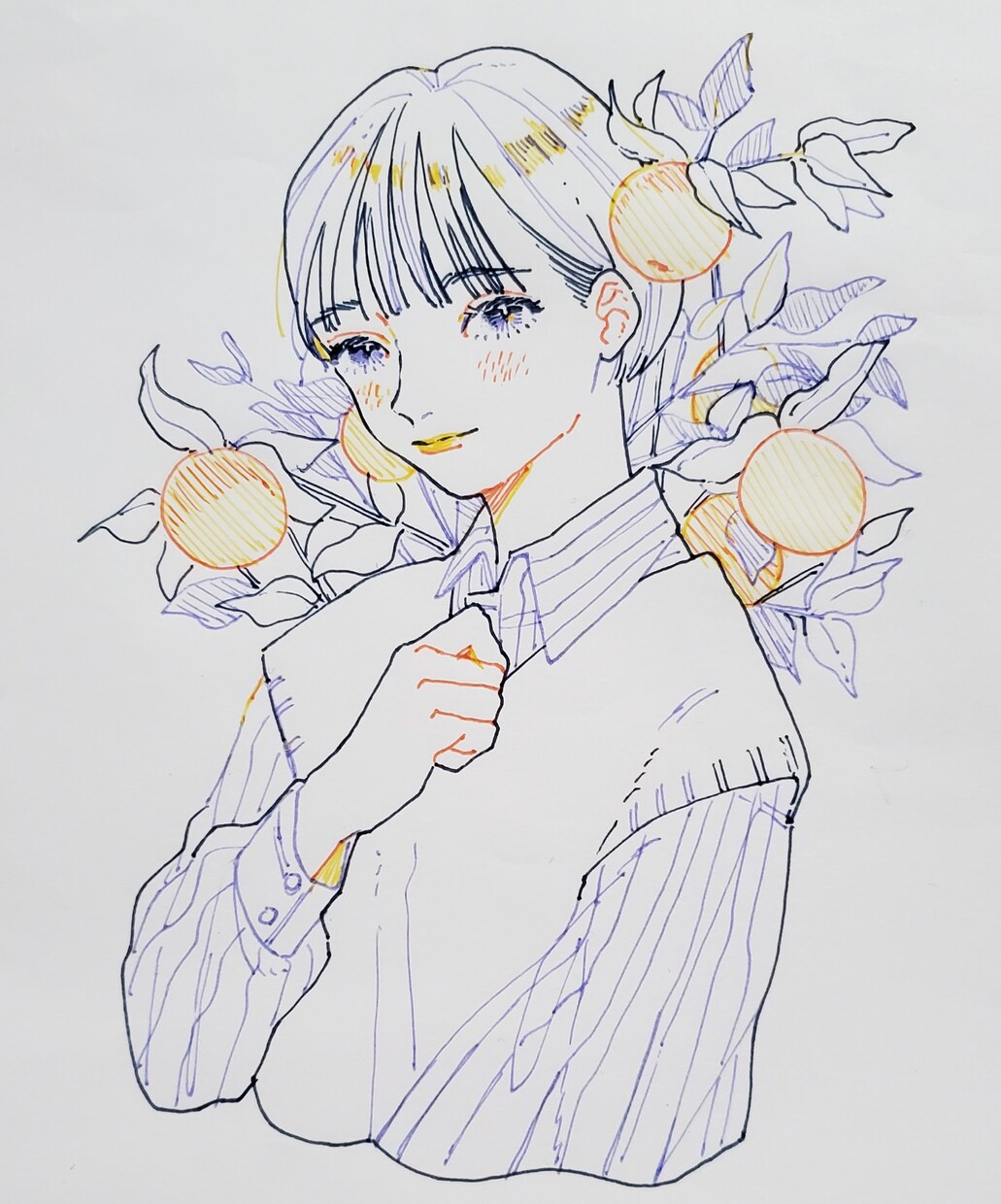 シンプルな全身絵 バストアップイラストを描きます お気に入りのコーデや服装を 立ち絵でもお好きなポーズでも イメージ9