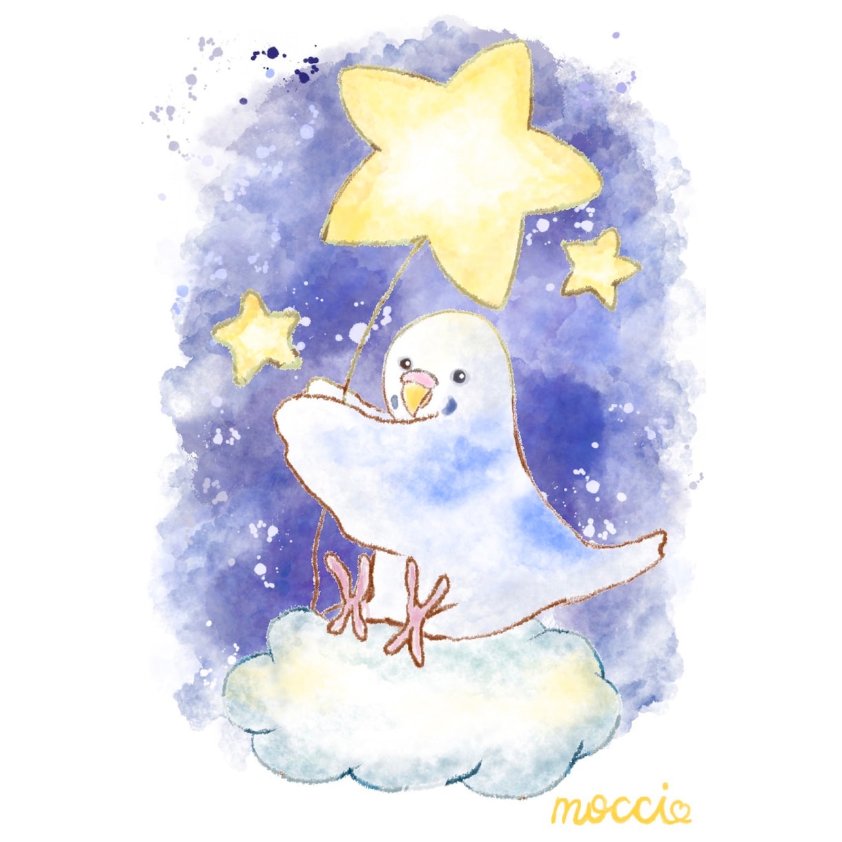 インコちゃんの水彩イラストを描きます 貴方のペットを温かみのある作品、イラストに残しませんか。 イメージ5
