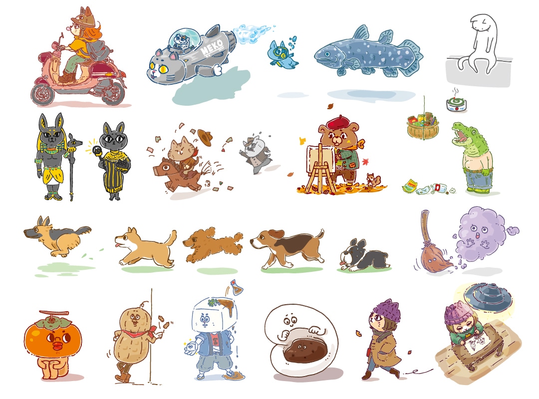 非萌え系のシンプルかわいいイラスト描きます 起業、新サービスのキャラクターや動画、本、メニュー挿絵にも！ イメージ7