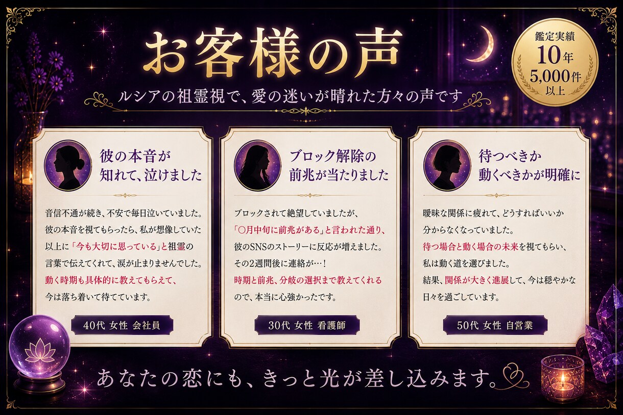 復縁｜連絡が動く時期・前兆・今後3か月を視ます 彼の本音・待つ場合と動く場合の分岐まで祖霊視します イメージ2