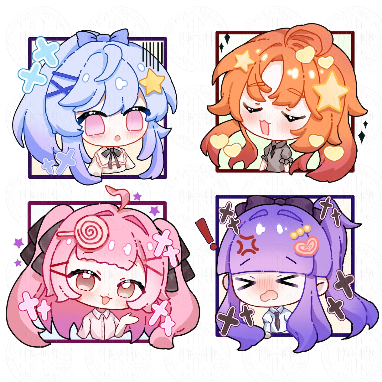 Q版キャラクターステッカー制作承ります チビキャラ表情絵、イラスト、立ち絵など制作承ります イメージ5