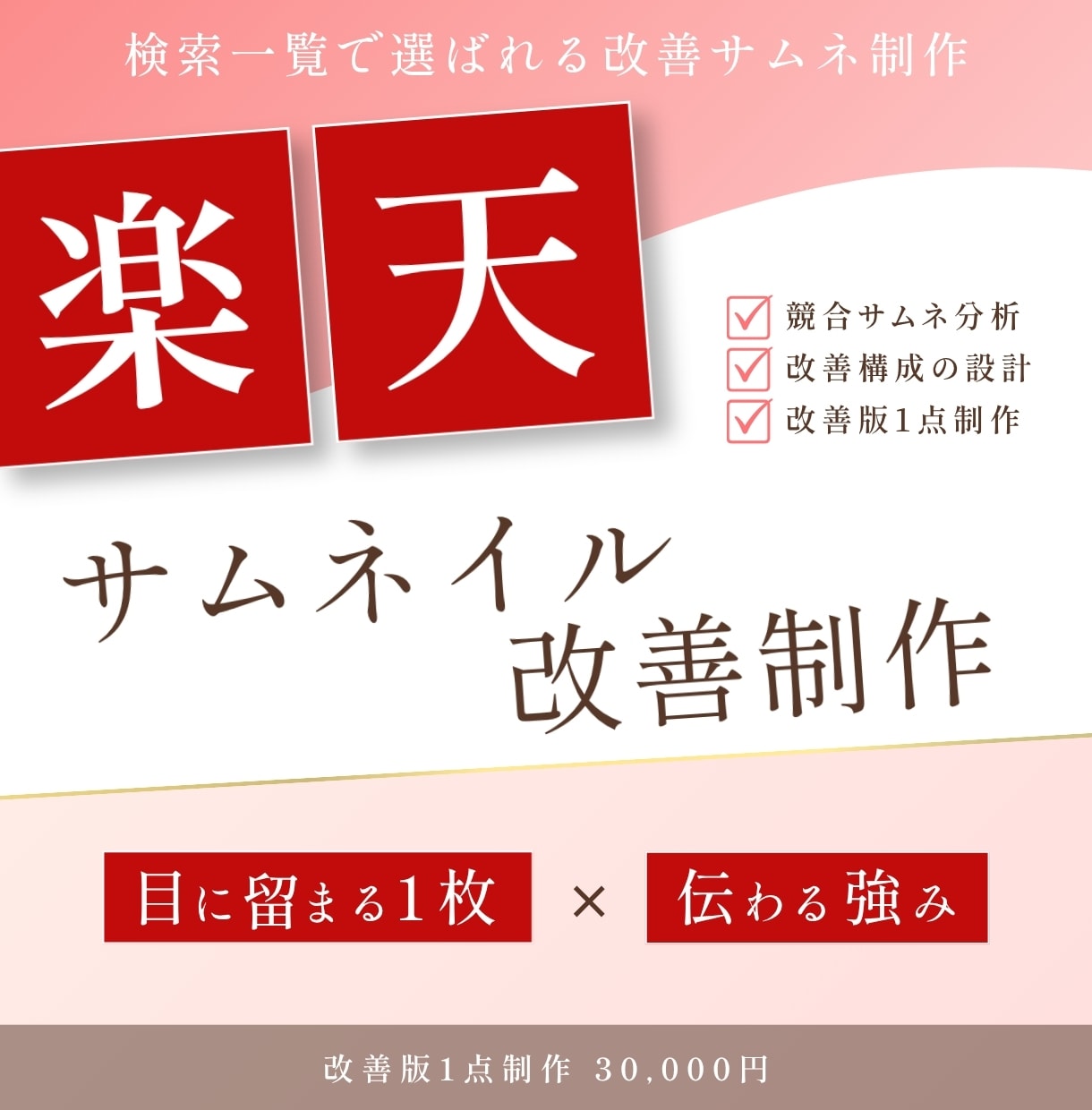 楽天サムネイルを改善します 検索一覧でクリックされる1枚に設計します イメージ1