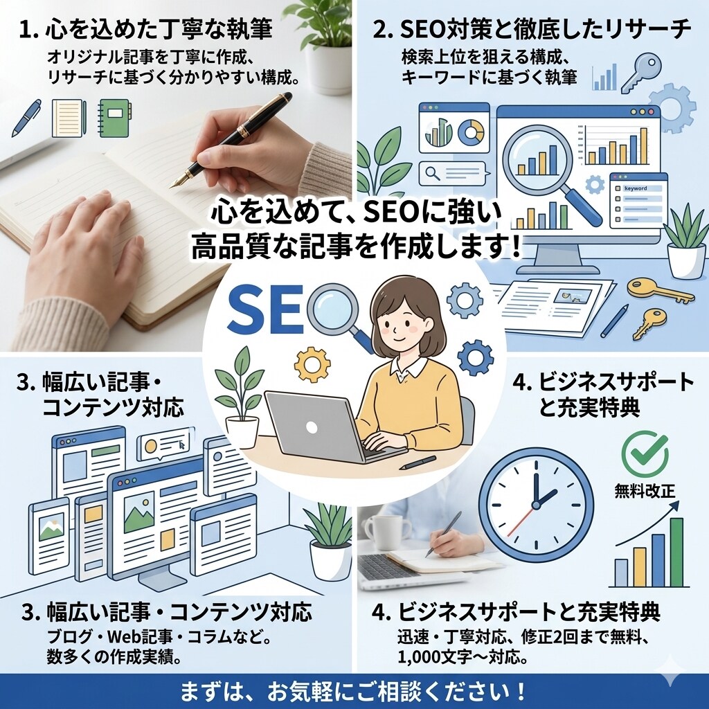 SEO記事・ブログ記事を作成します ご要望に沿った高品質な記事を作成 イメージ1