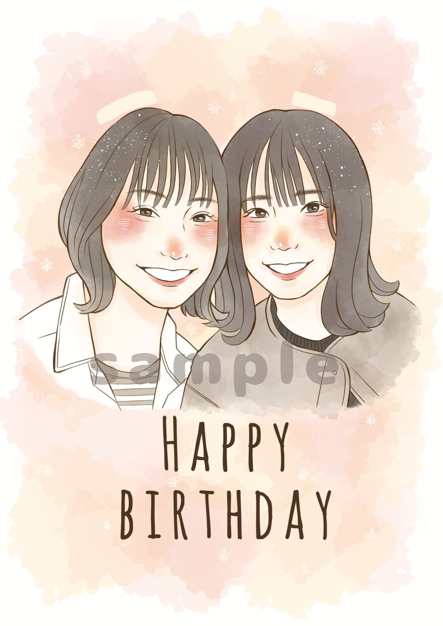 1名1000円♡ほんわか似顔絵お描きます 誕生日・記念日・父の日母の日・長寿のお祝いにオススメ♡ イメージ7