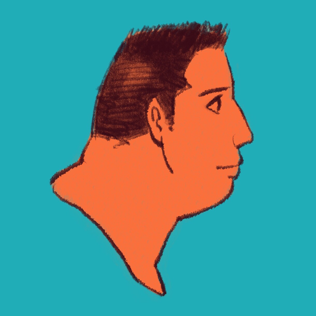 似顔絵を描いてSNS用のアイコンを作ります 古い印刷物のような色彩で、一味違うアイコンに。 イメージ5