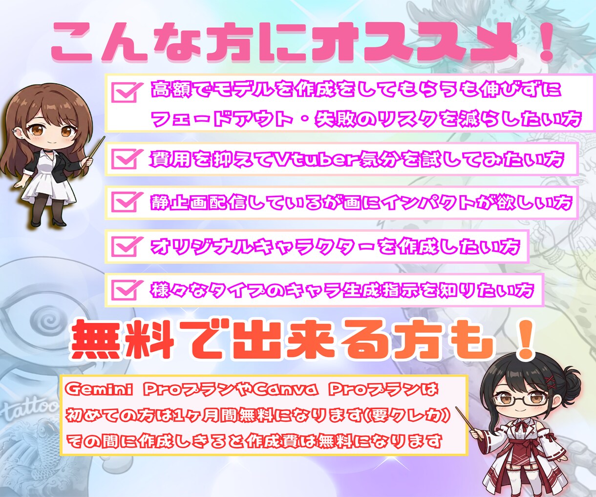 AIを用いた簡易Vtuber作成ガイドを提供します AI初心者でも安心の手順画像付きの資料! 無料でできる方も! イメージ2