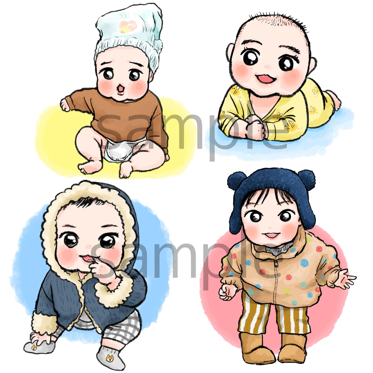 赤ちゃんの似顔絵描きます 【0〜5歳くらいまで】兄弟でも！赤ちゃんの似顔絵描きます イメージ2