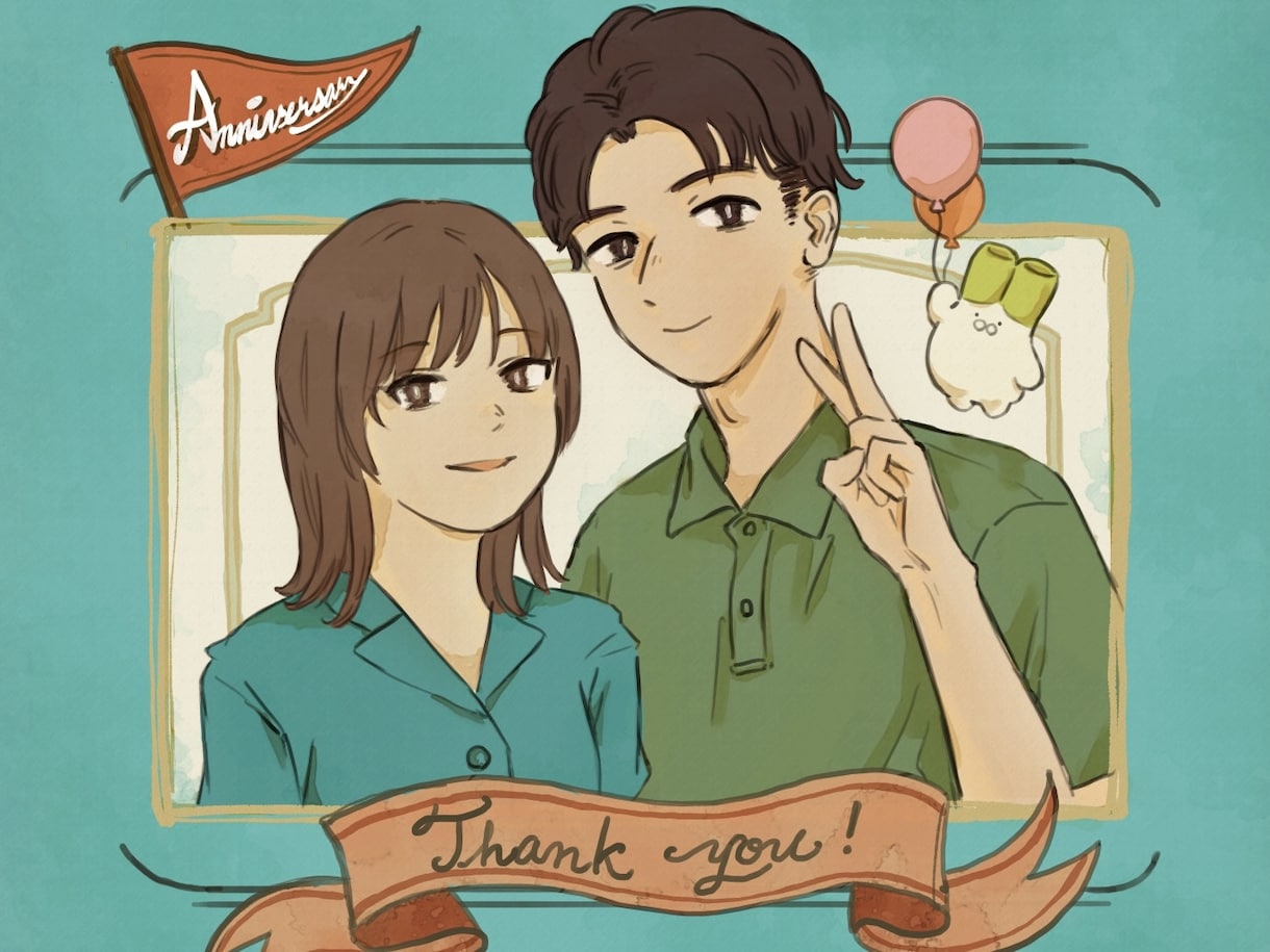 お写真から可愛い似顔絵作成します SNSアイコンやサムネイルに、大人かわいい似顔絵制作します イメージ3