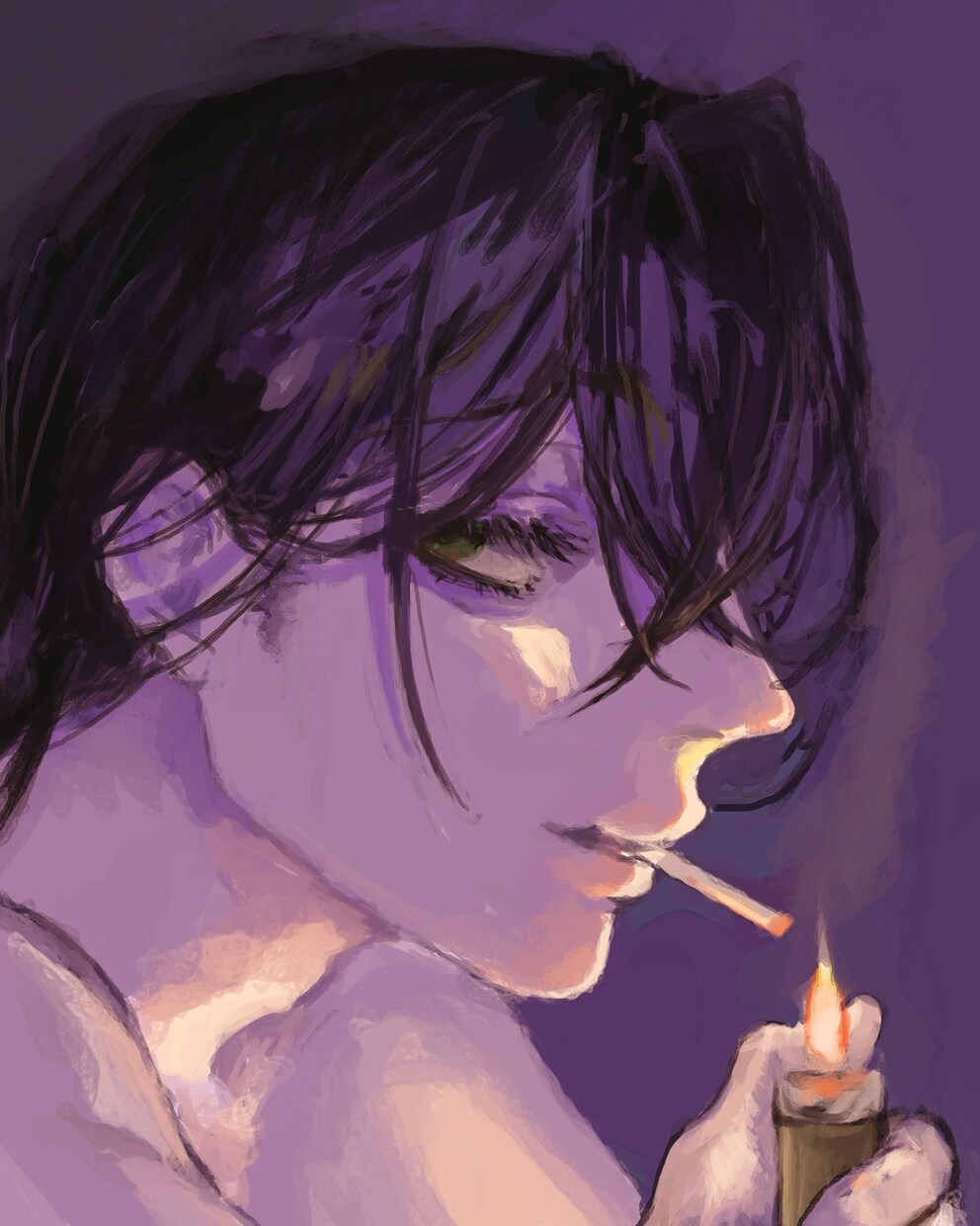 透明感のあるイラスト 描きます 透明感、可愛い、廃退的、様々な雰囲気を厚塗りで表現します。 イメージ2