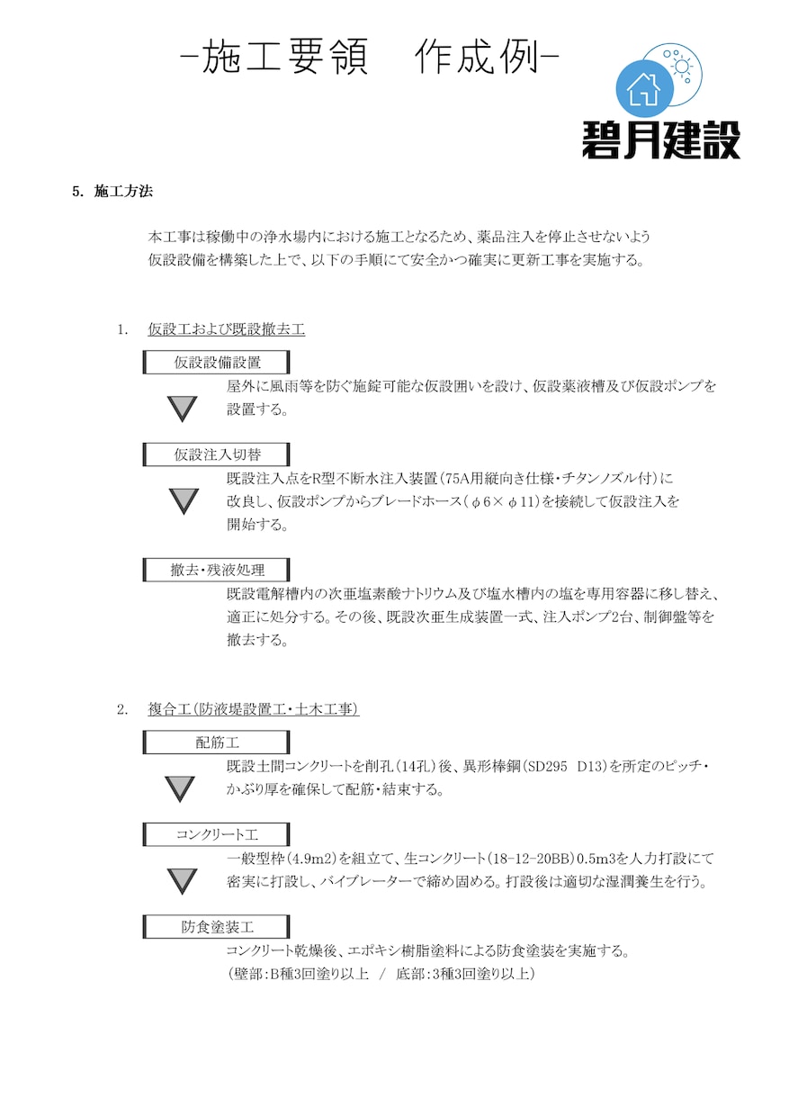 工事関係書類(施工計画書等)作成代行します ゼネコン現場監督の経験を活かし書類作成をお手伝い イメージ3