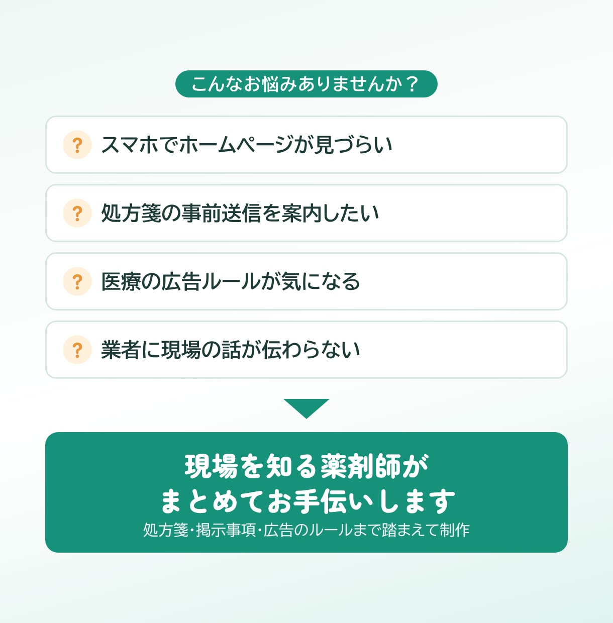 現役薬剤師が薬局・クリニックのLPを作ります 医療の決まりを知る薬剤師が、患者さんに伝わるページを作ります イメージ2