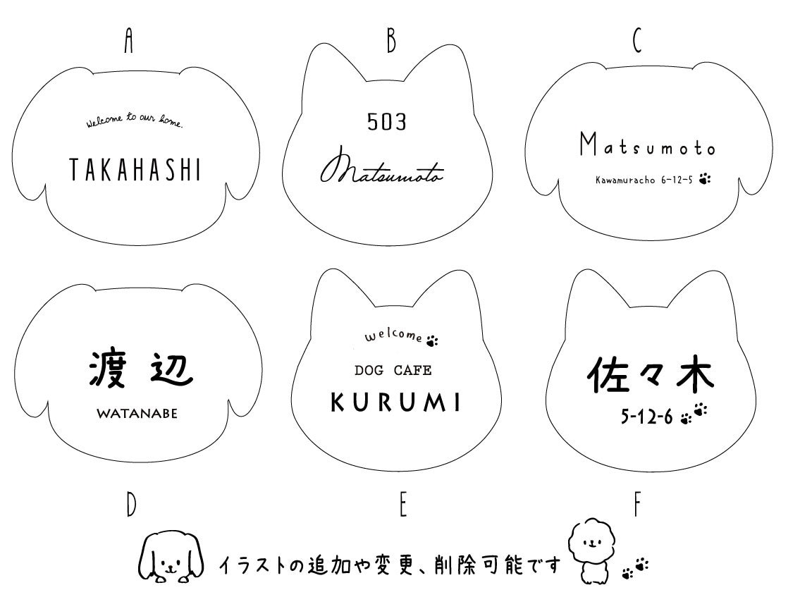 犬モチーフの表札＊サイズ変更可＊表札制作します お店の看板にもオススメ！かわいい犬の形をしたネームプレート イメージ5